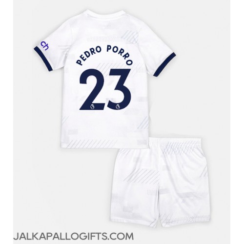 Tottenham Hotspur Pedro Porro #23 Koti Peliasu Lasten 2023-24 Lyhythihainen (+ Lyhyet housut)